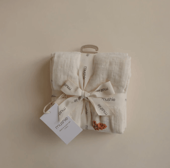 Mushie Muslin Cloths 3 Pack | Blush