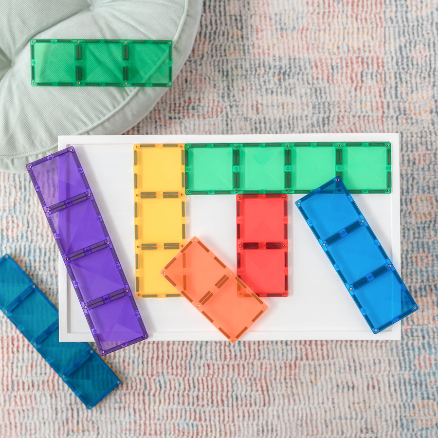 Connetix Magnetic Tiles | 18 Piece Rainbow Rectangle Pack