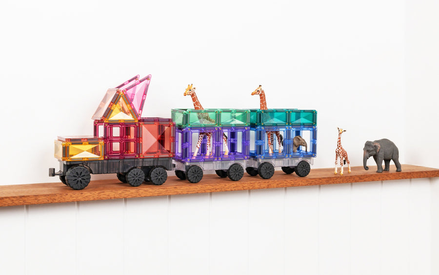 Connetix Magnetic Tiles | 50 Piece Pastel Transport Set