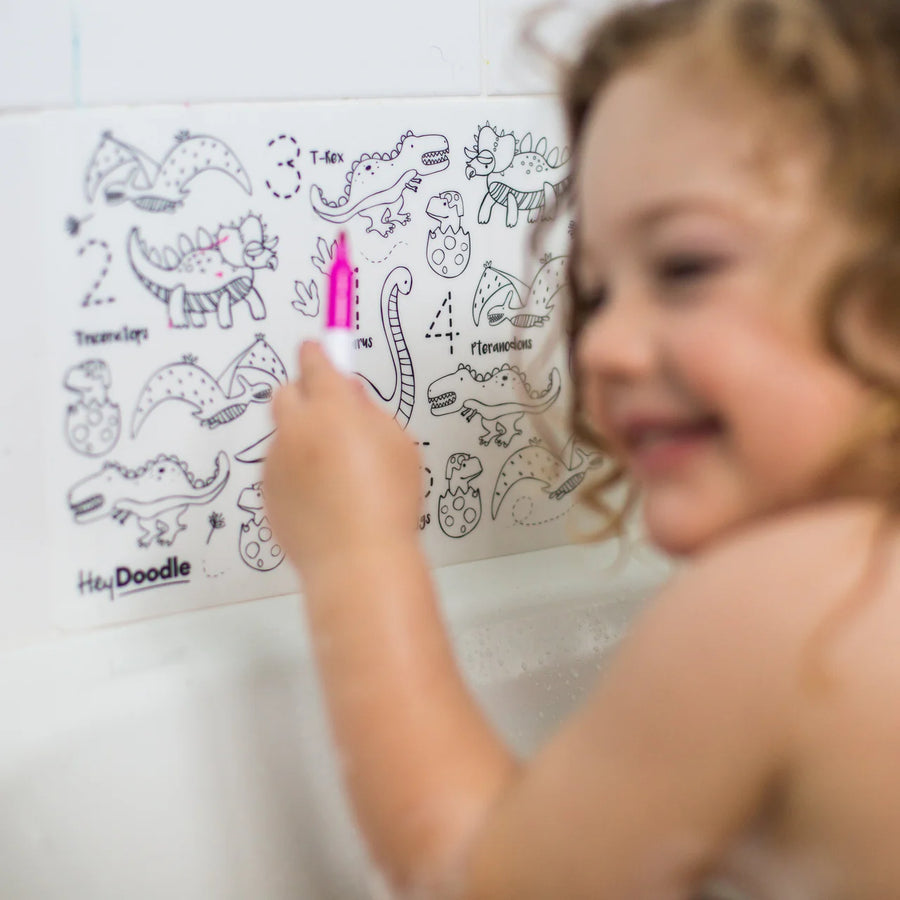 HeyDoodle | Reusable Colouring Mat, DinoRoar (Mini)