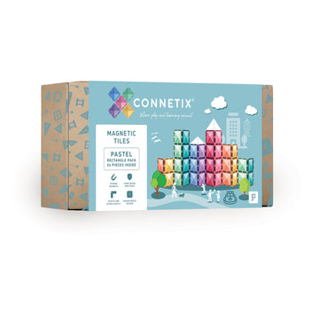 Connetix Magnetic Tiles | 24 Piece Pastel Rectangle Pack