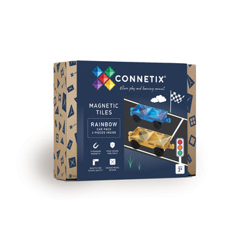 Connetix Magnetic Tiles | 2 Piece Rainbow Car Pack