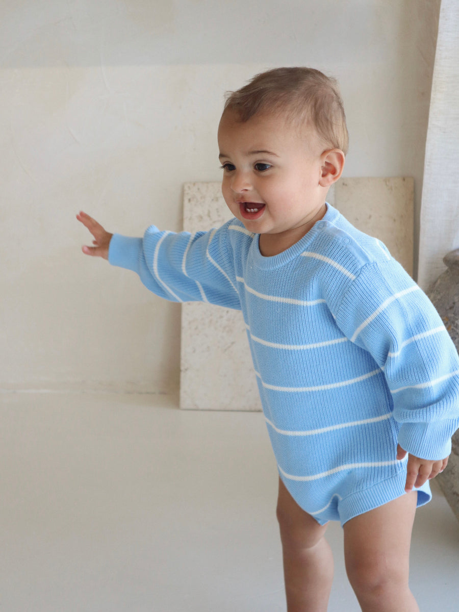 Ziggy Lou | Bubble Romper, River Stripe