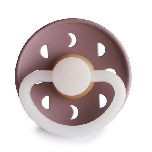 FRIGG | Moon Phase Night Pacifier, Twilight Mauve (Size 2)