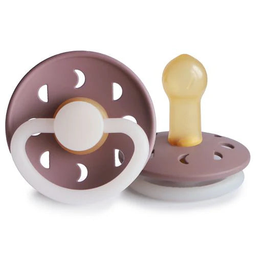 FRIGG | Moon Phase Night Pacifier, Twilight Mauve (Size 2)