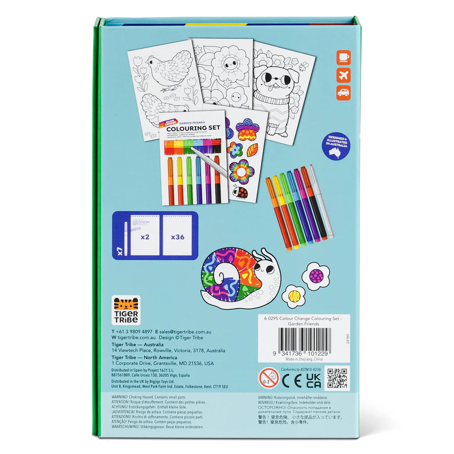 Tiger Tribe | Colour Change Colouring Set, Garden Friends