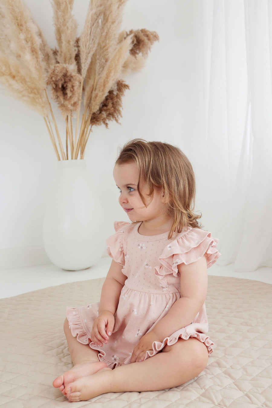 Aster & Oak | Pointelle Ruffle Dress