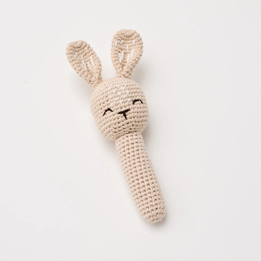 Over the Dandelion | Crochet Bunny Rattle, Sand