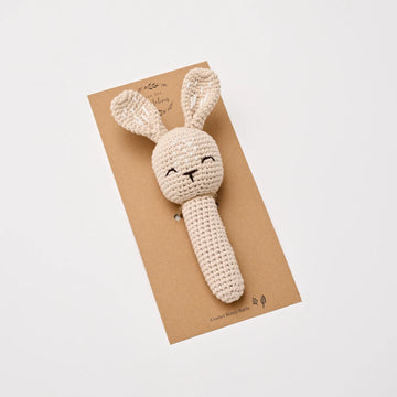 Over the Dandelion | Crochet Bunny Rattle, Sand