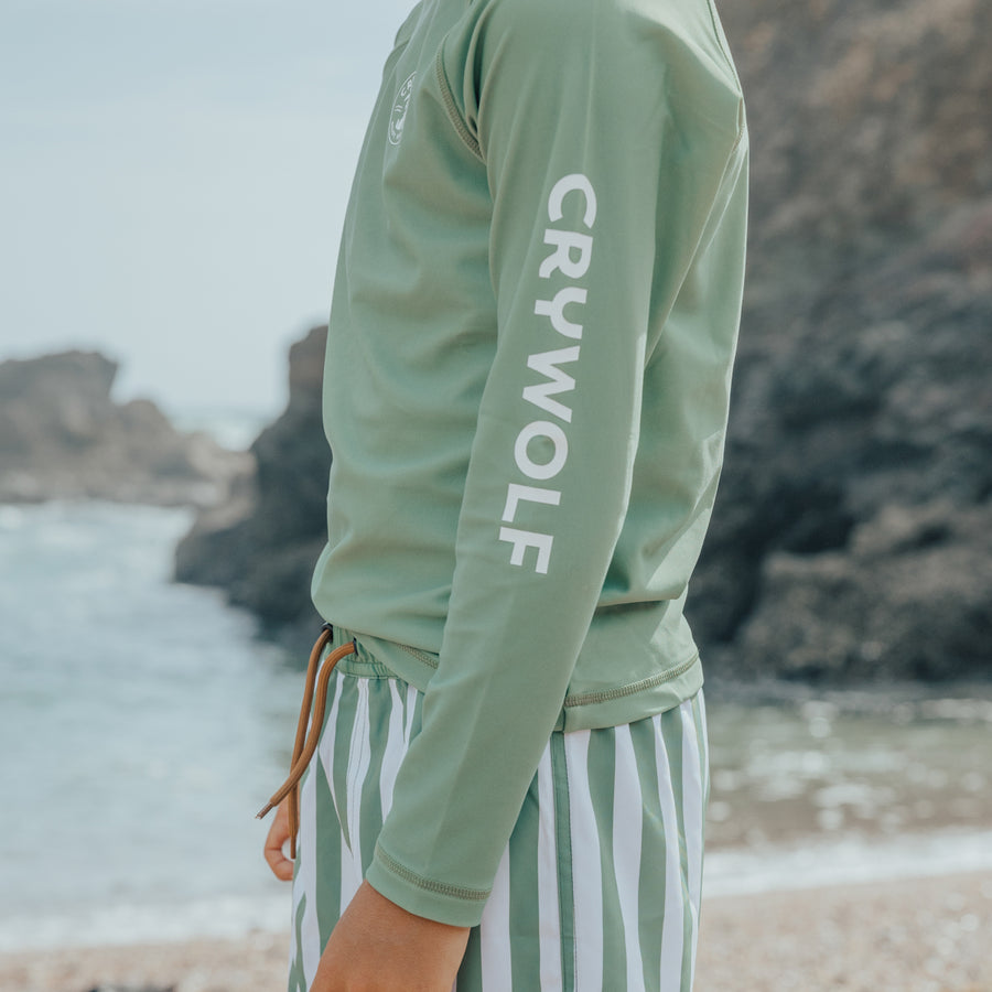 CRYWOLF | Long Sleeve Rash Vest, Coastal Green