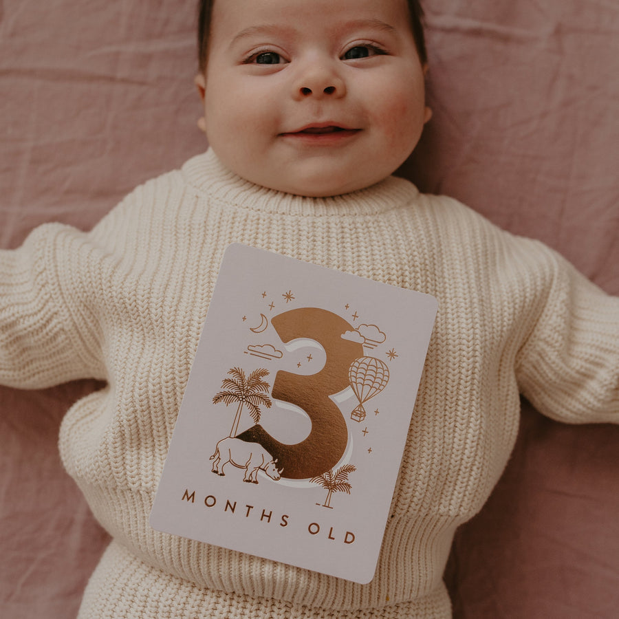 Fox & Fallow | Baby Milestone Cards, Cream