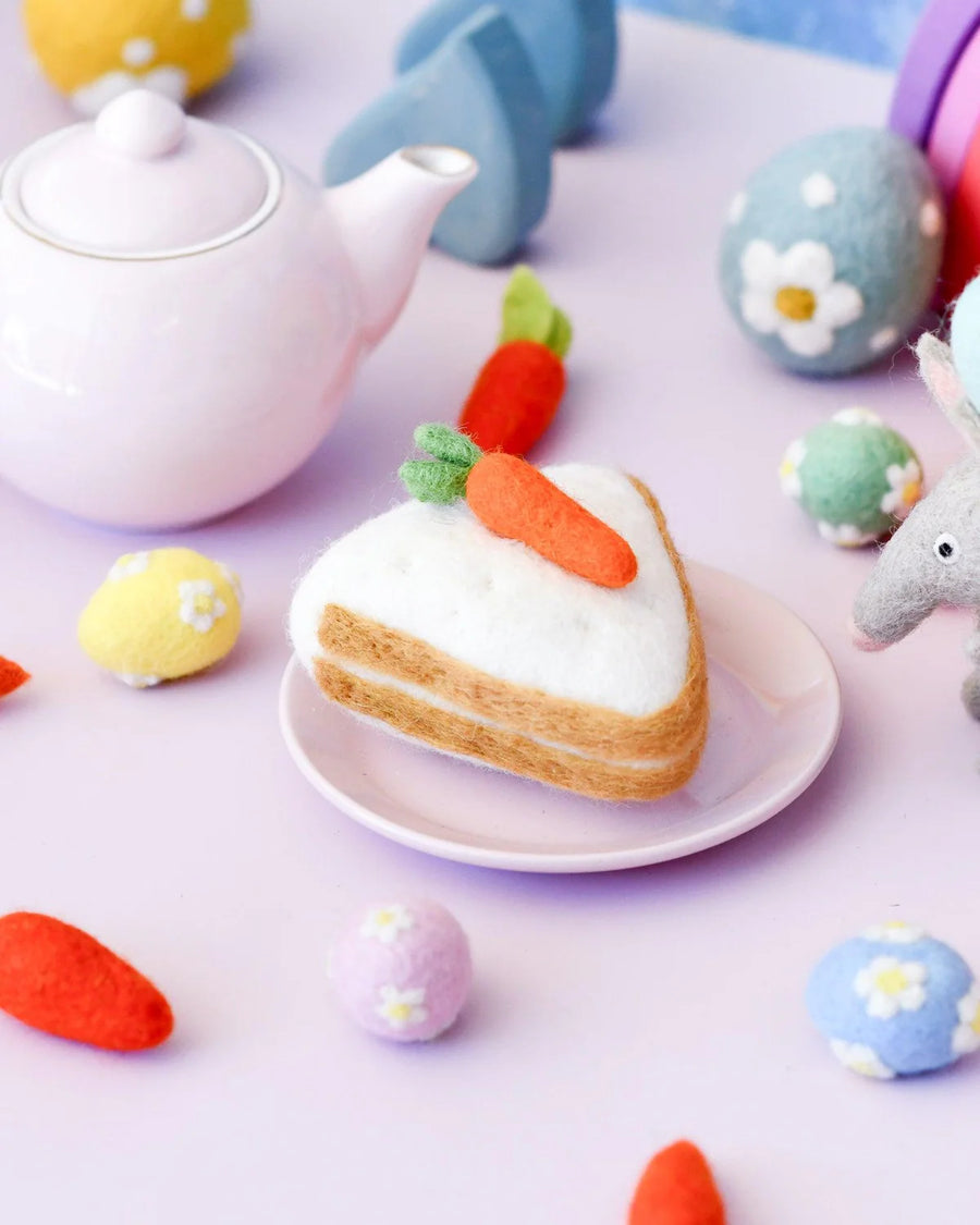 Tara Treasures | Felt Play Food, Carrot Cake Slice