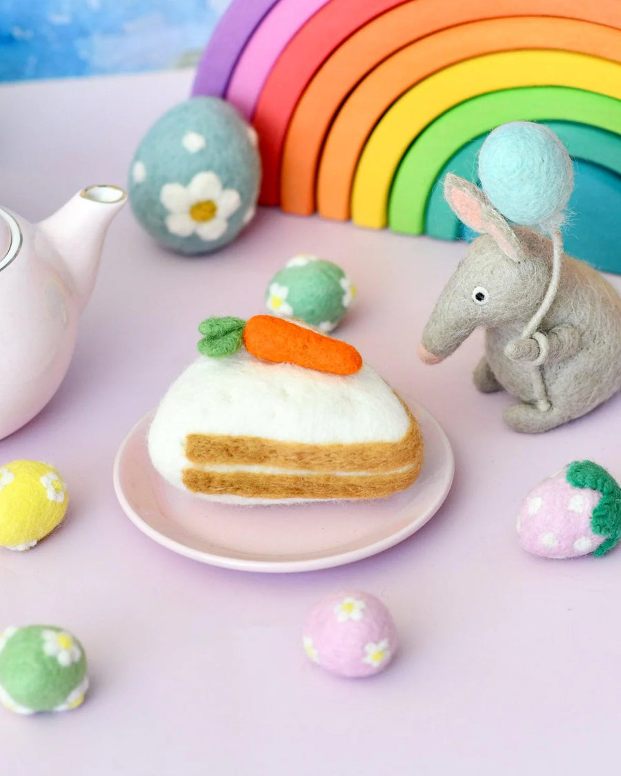 Tara Treasures | Felt Play Food, Carrot Cake Slice