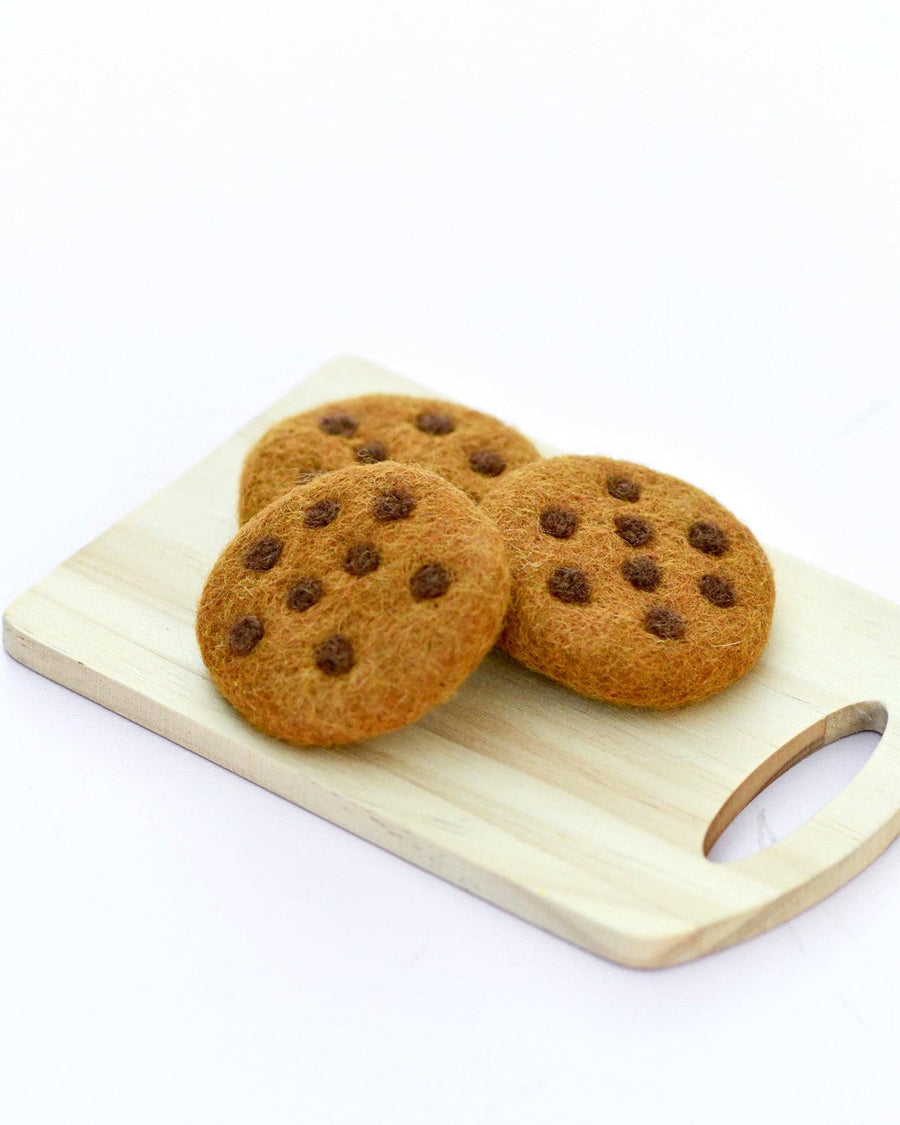 Tara Treasures | Felt Play Food, Chocolate Chip Cookies