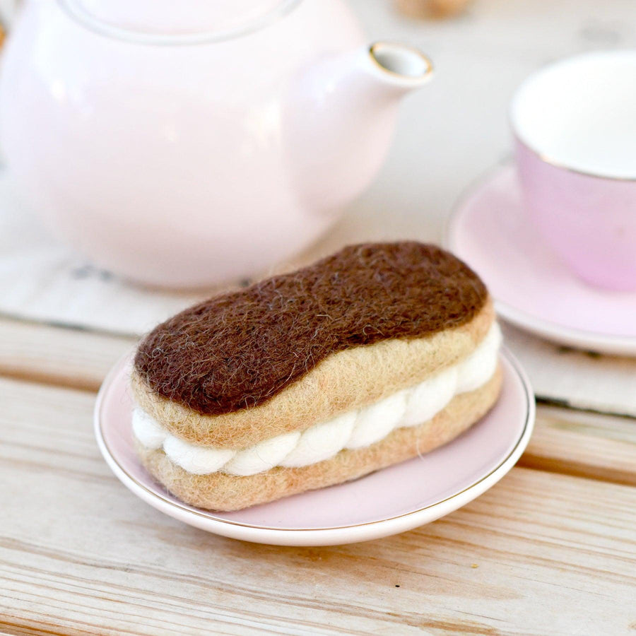 Tara Treasures | Felt Play Food, Chocolate Eclair