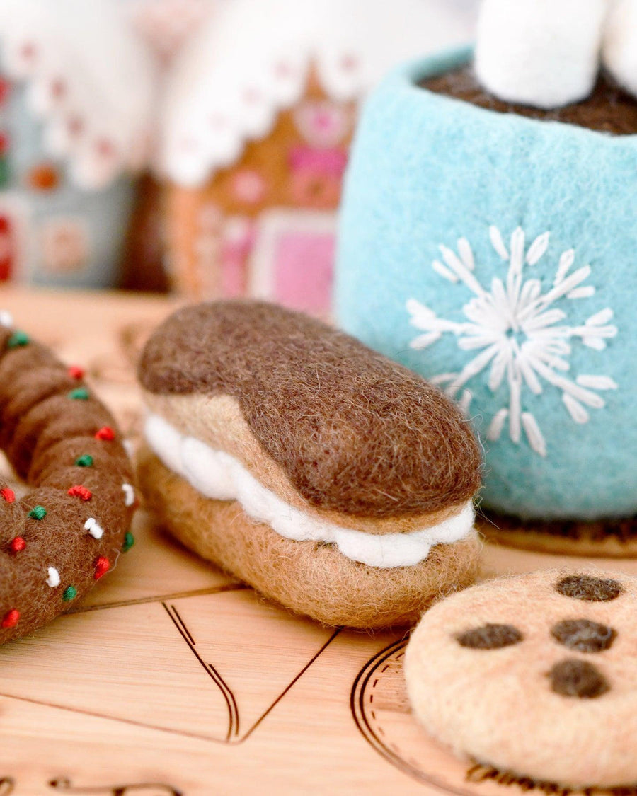 Tara Treasures | Felt Play Food, Chocolate Eclair