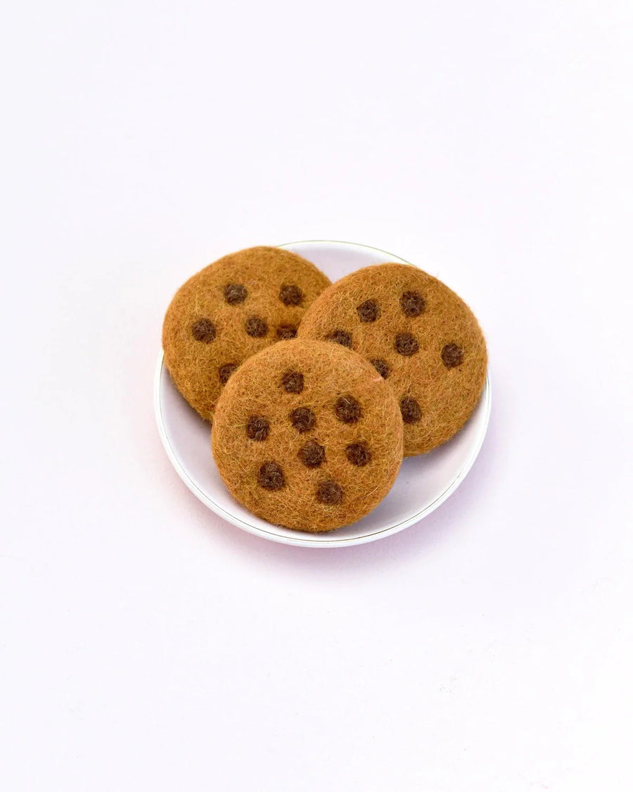 Tara Treasures | Felt Play Food, Chocolate Chip Cookies