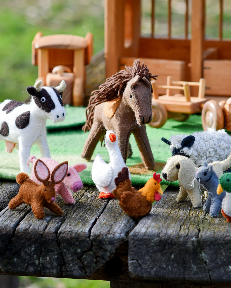 Tara Treasures | Felt Play Toys, Farm Animal Set (10pc)