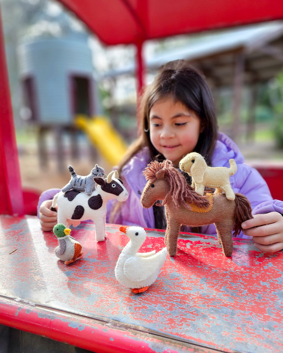 Tara Treasures | Felt Play Toys, Farm Animal Set (10pc)