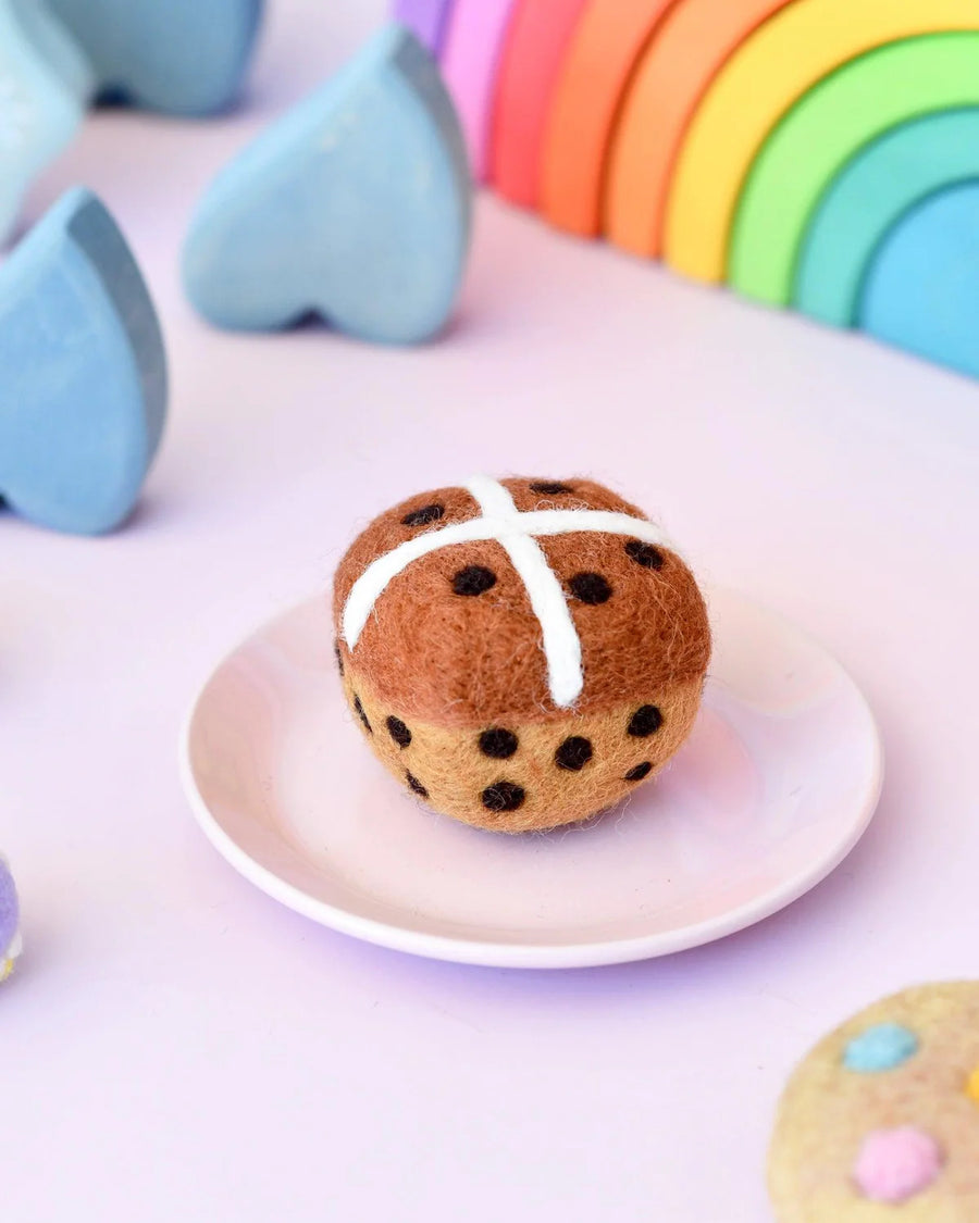 Tara Treasures | Felt Play Food, Hot Cross Bun