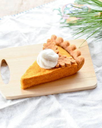 Tara Treasures | Felt Play Food, Pumpkin Pie Slice