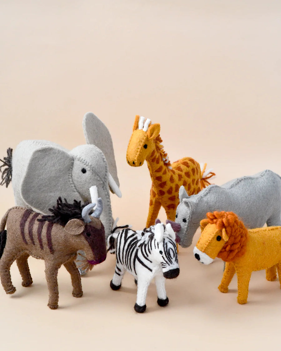 Tara Treasures | Felt Play Toys, Safari Animal Set (6pc)