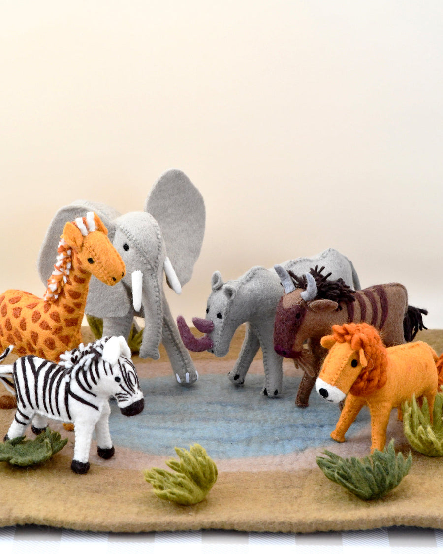 Tara Treasures | Felt Play Toys, Safari Animal Set (6pc)