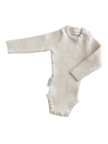 Ziggy Lou | Ribbed Bodysuit, Biscotti Fleck