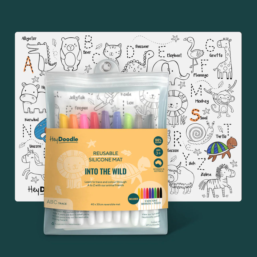 HeyDoodle | Reusable Colouring Mat, Into the Wild (Large)