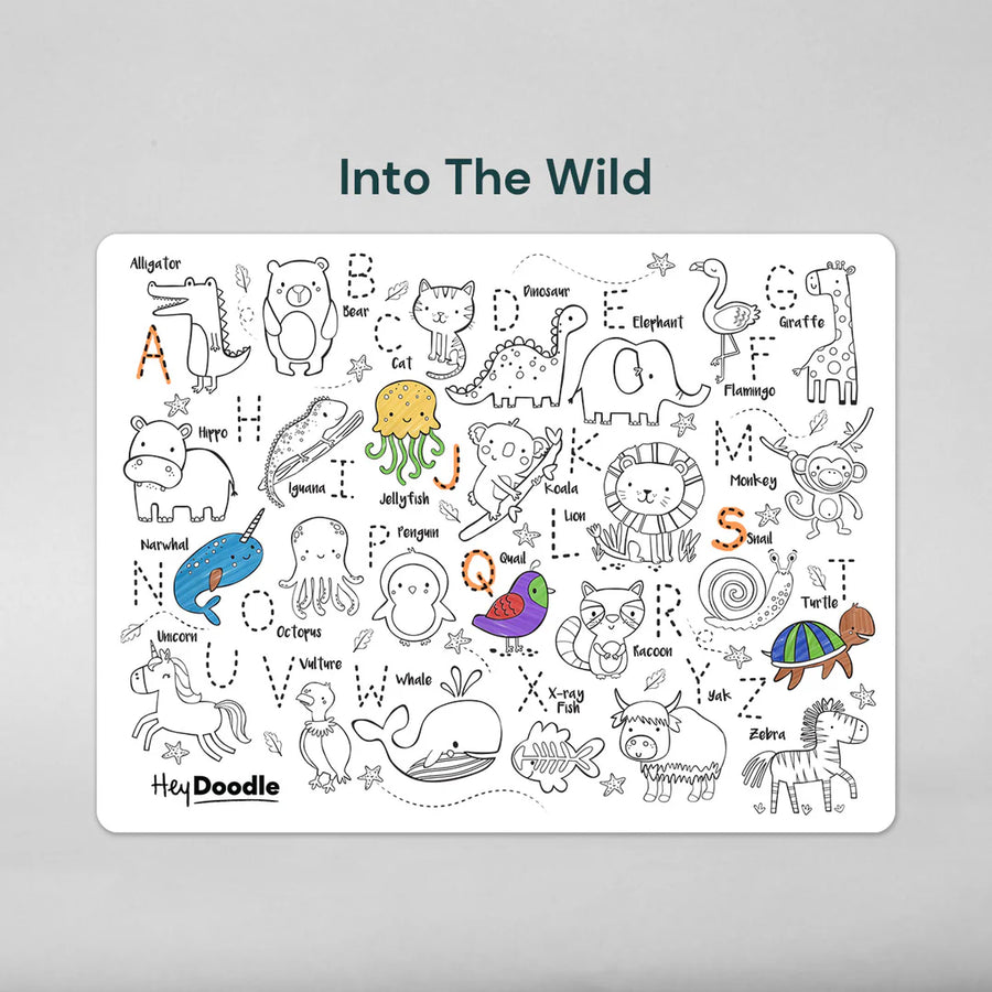 HeyDoodle | Reusable Colouring Mat, Into the Wild (Large)