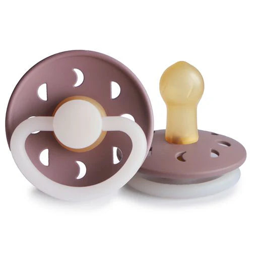 FRIGG | Moon Phase Night Pacifier, Twilight Mauve (Size 1)