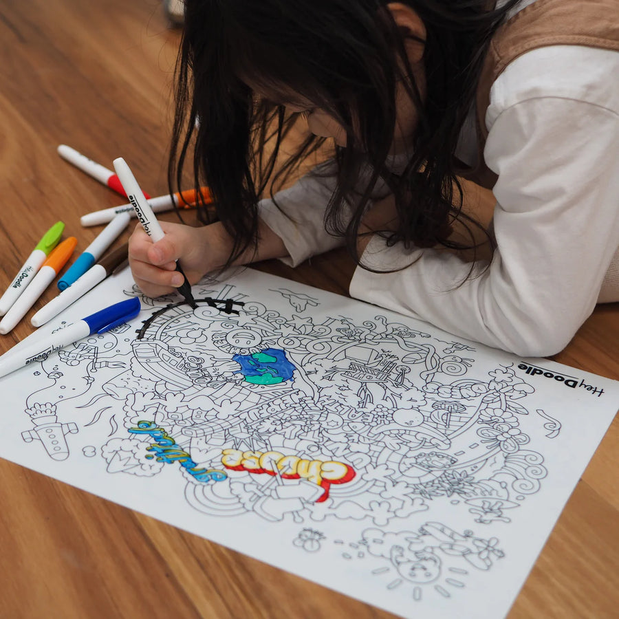 HeyDoodle | Reusable Colouring Mat, Brighter Days (Large)