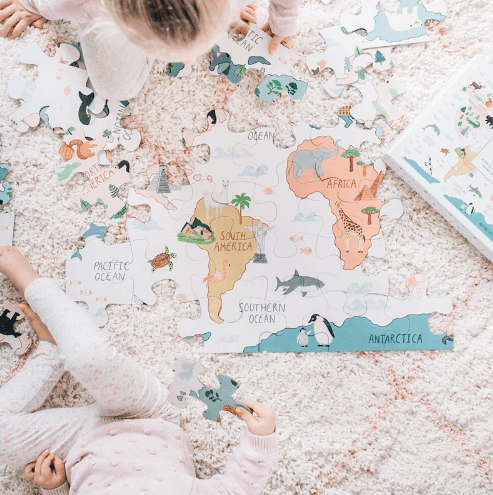 World Map Floor Puzzle | Mindful and Co Kids | Little Lights Co.