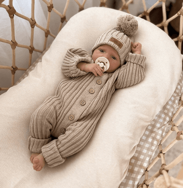 Ribbed Baby Beanie, Oak | Little B's Nursery | Little Lights Co.