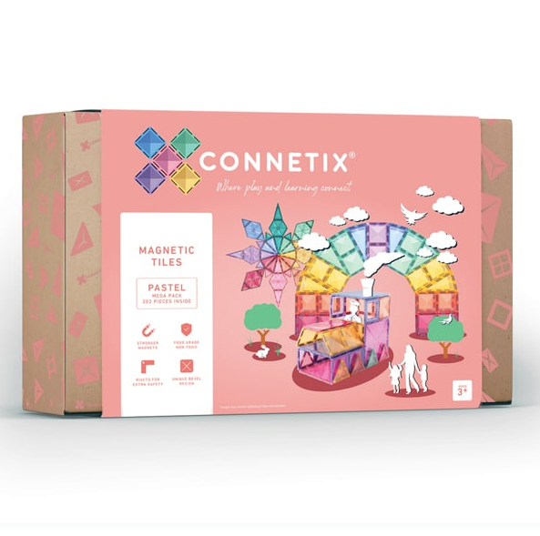 Connetix Magnetic Tiles | 202 Piece Pastel Mega Pack