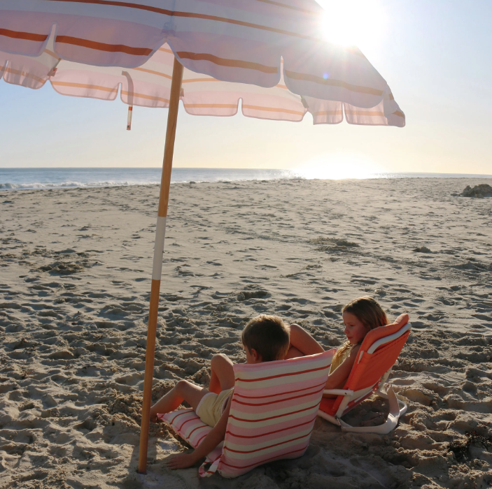 Sunnylife | Beach Umbrella - Summer Stripe Strawberry Sorbet