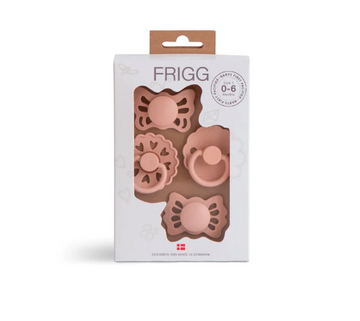 FRIGG | Baby's First Pacifier 4-pack, Floral Heart Blush