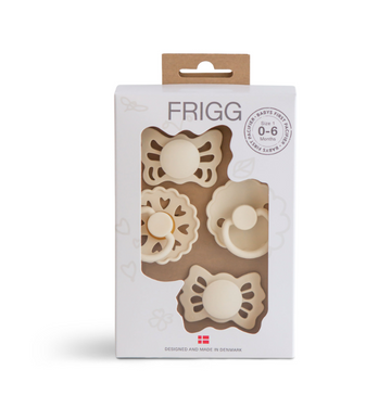 FRIGG | Baby's First Pacifier 4-pack, Floral Heart Cream