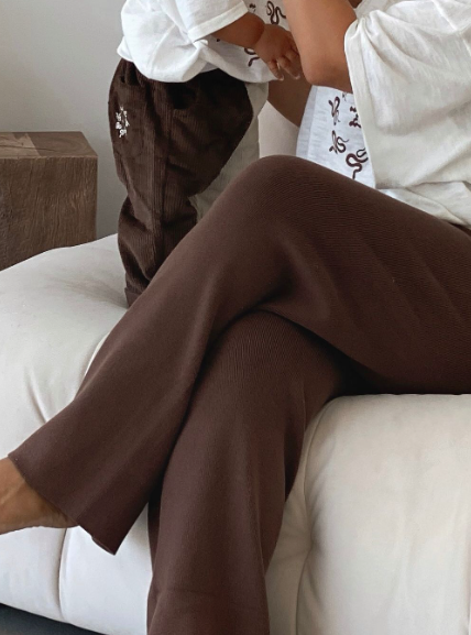 Ziggy Lou | Womens Knit Pants - Cocoa