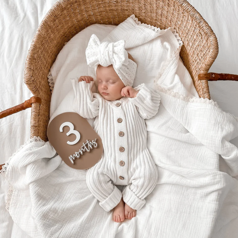 Little B's Nursery | Ribbed Romper, Milk