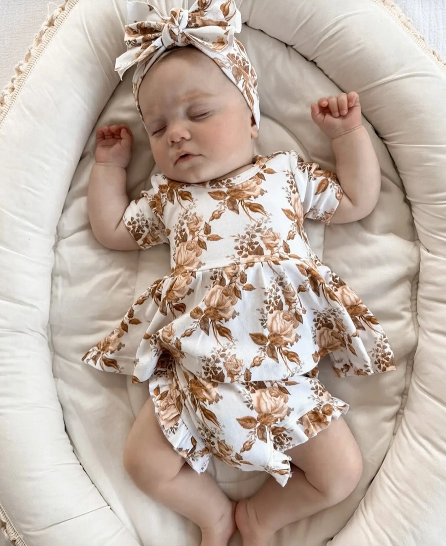 Little B's Nursery | Botanical Dress and Bloomer Set