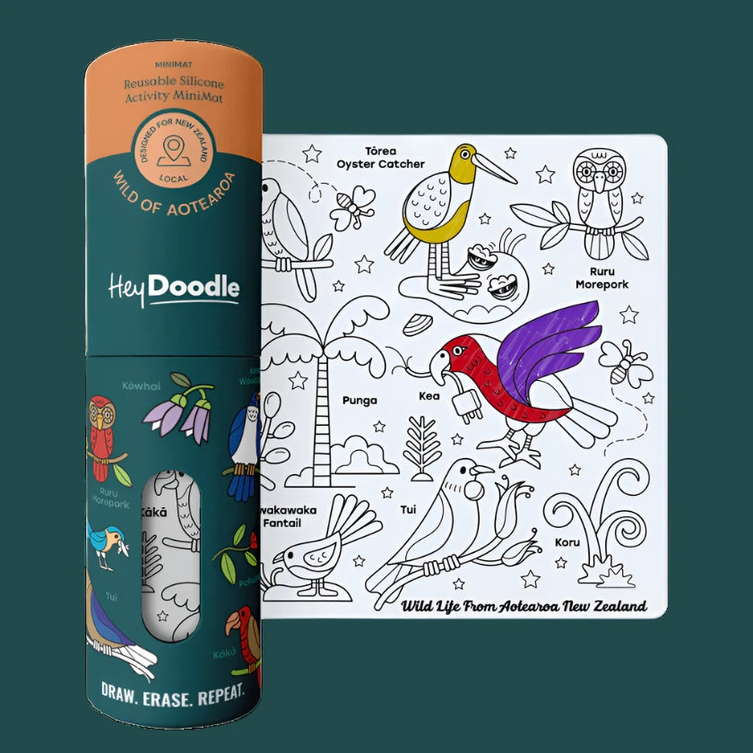 HeyDoodle | Reusable Colouring Mat, Wild of Aotearoa (Mini)