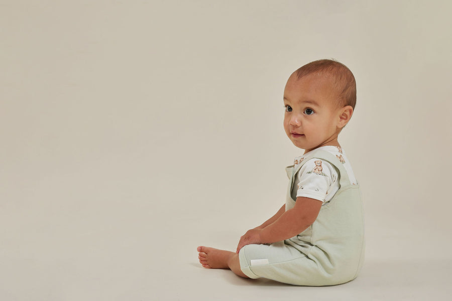 Aster & Oak | Chambray Overalls, Sage