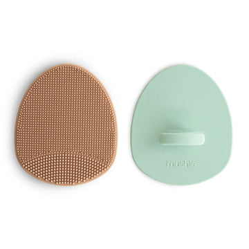 Mushie | Cradle Cap Brush (Set of 2), Natural/Cambridge Blue