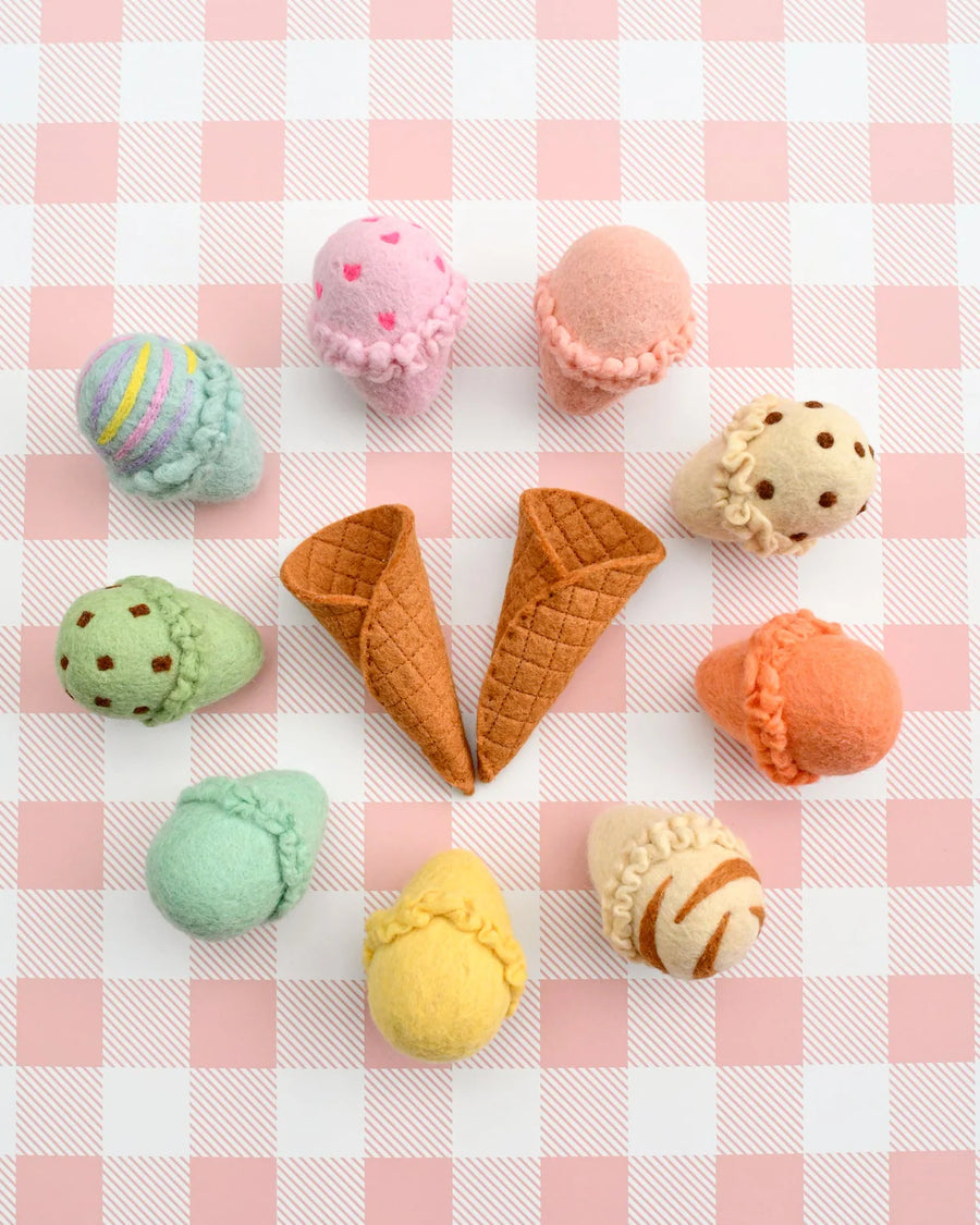 Tara Treasures | Felt Play Food, Ice Cream Set