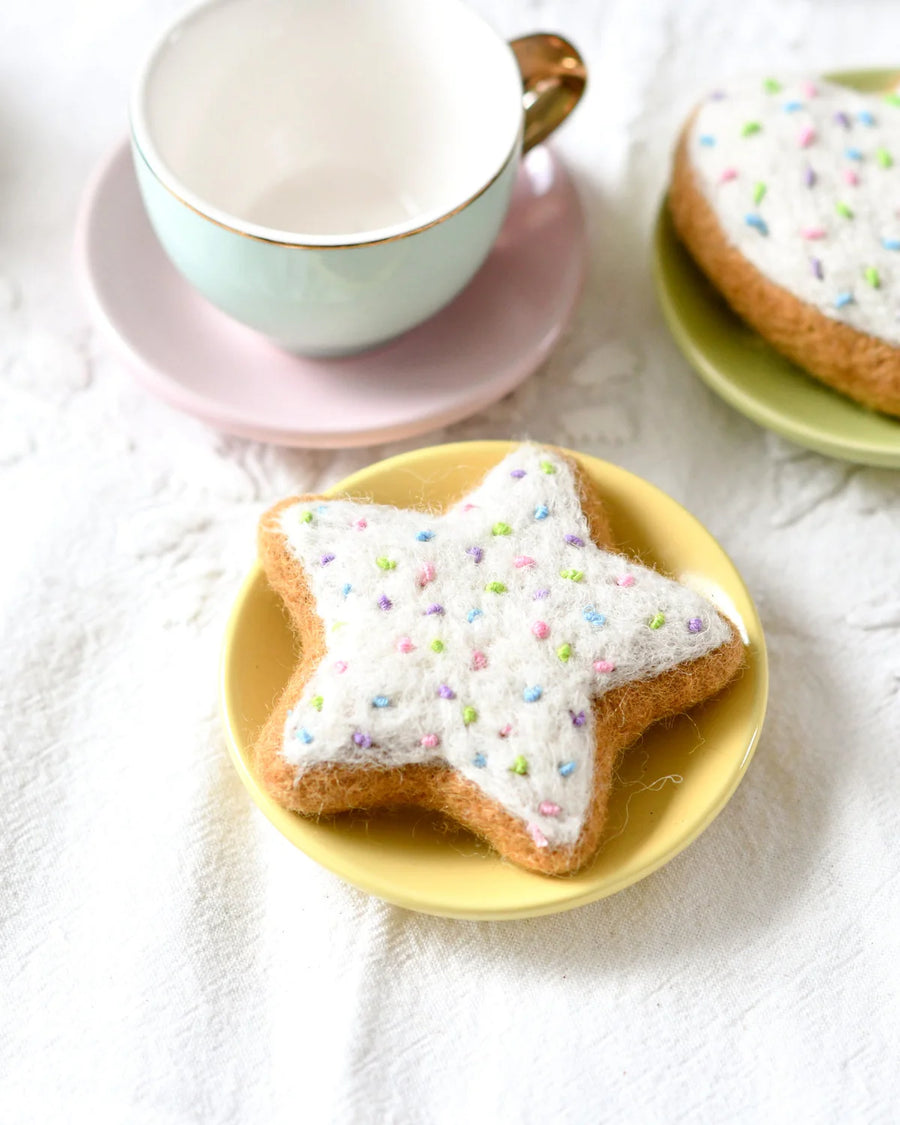 Tara Treasures | Felt Play Food, Star Icing Cookie with Sprinkles