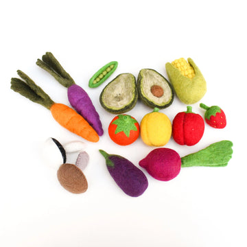 Tara Treasures | Felt Vegetables and Fruits Play Set A (14pc)