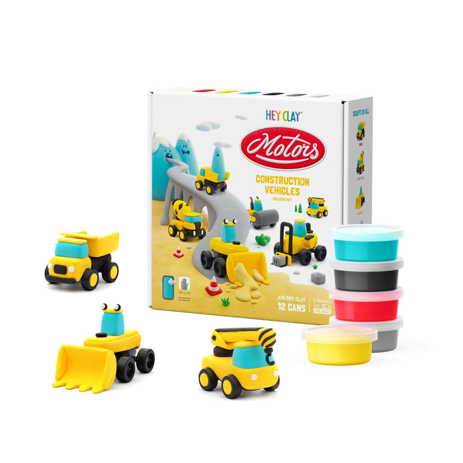 HEY CLAY | Construction Vehicles Set, 6 Cars