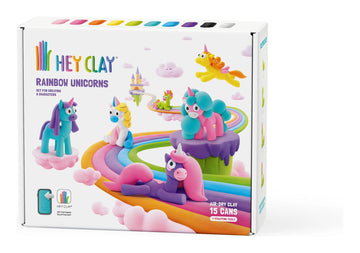 HEY CLAY | Rainbow Unicorns Set, 6 Characters