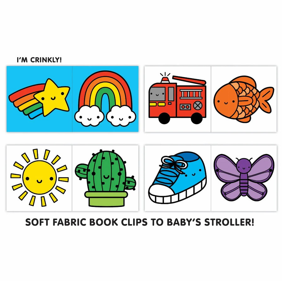 Mudpuppy | Crinkle Stroller Book, Rainbow World